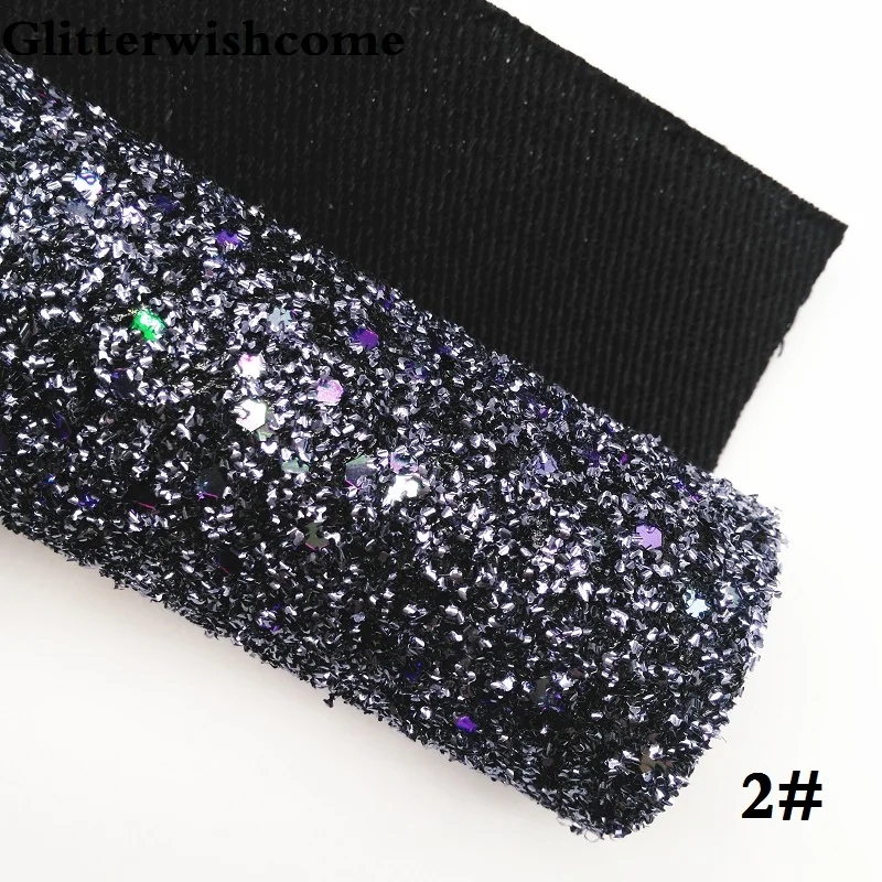 Glitterwishcome 21X29 см A4 размеры синтетическая кожа, с эффектом блестящей кожи Ткань Винил для Луки, GM044A - Цвет: 2