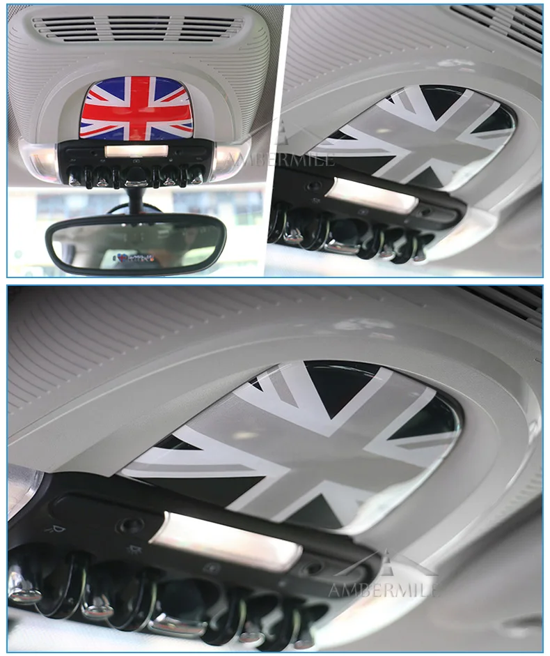 3D Car Interior Roof Reading Light Stickers Covers for Mini Cooper F56 F55 F54 F60 Countryman Accessories Car Styling (8)