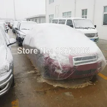 Universal White Sun Full Car Covers Waterproof Dustproof Contraction Plastic Covering Car Covers For Car Styling