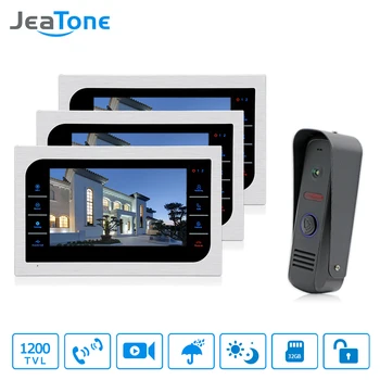 

JeaTone 10 inch TFT LCD Door Phone Video Doorbell System IR Night Vision Camera Video Intercom Home Apartment Entry Kit 3v1