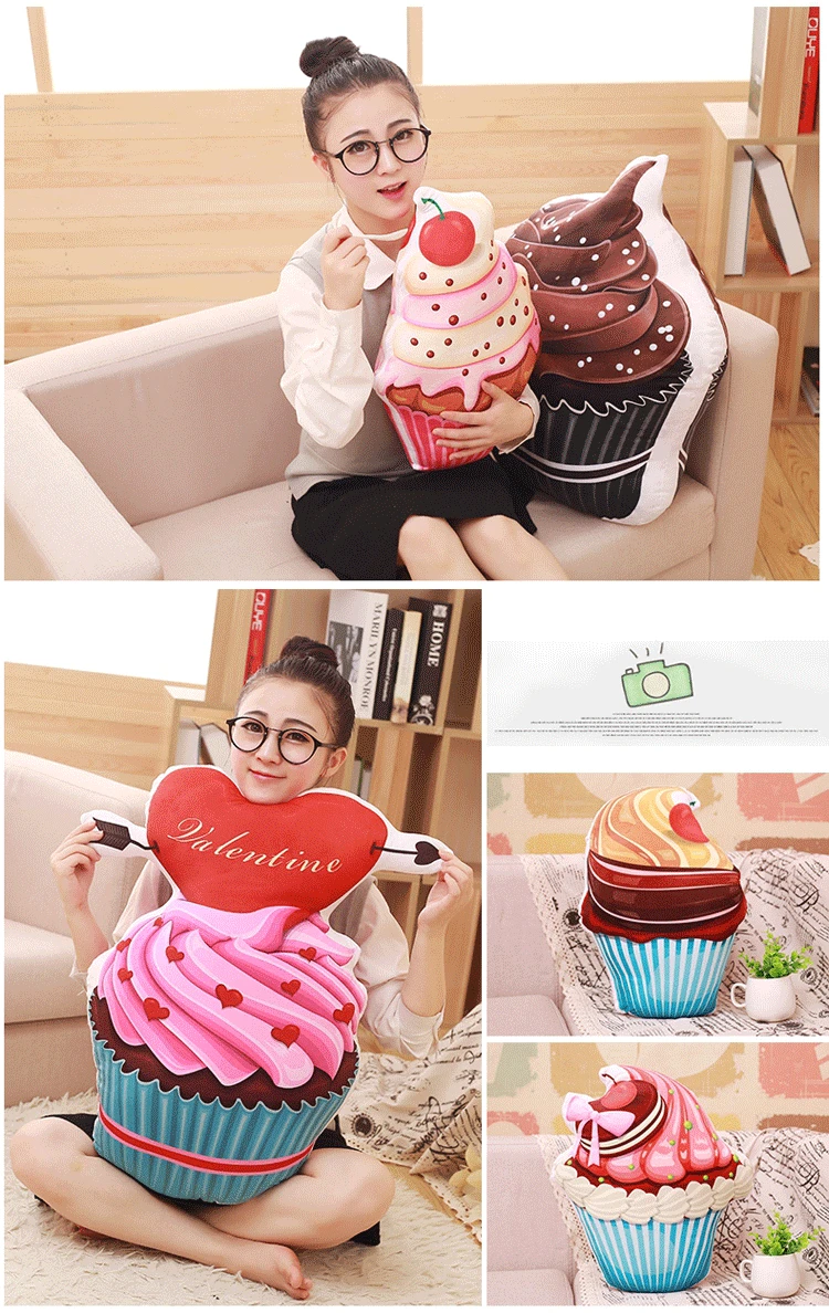 1PC Creative 3D real life ice cream Cake Cones pillow stuffed plush Home Pillow office nap pillow cushions