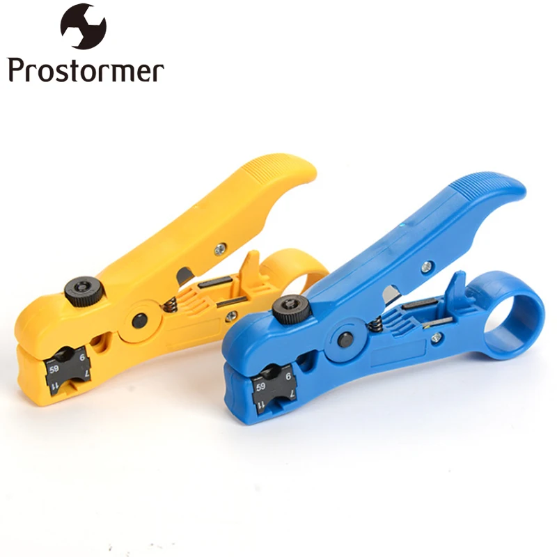 

PROSTORMER Automatic Cable Wire Stripper Cable Cutter Stripper Scissors Stripping Tools for UTP/STP RG59 RG6 RG7 RG11 Crimping