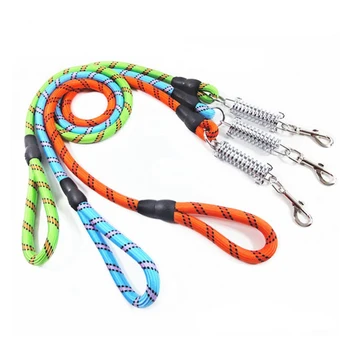 

Explosion-proof Medium large dog leash Short pet lead Spring buffer big dog chain leashes strong nylon Round rope pet traction