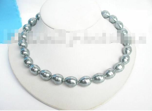 

AAA baroque light Gray south sea shell pearls necklace^^^@^Noble style Natural Fine jewe FREE SHIPPING