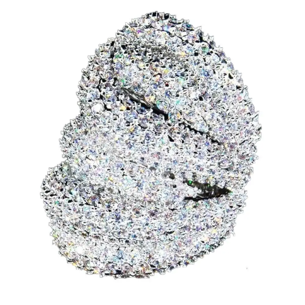

Women Fashion Multilayer Cubic Zirconia Plated Finger Ring Jewelry Decor Gift