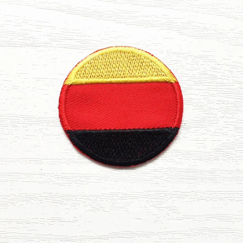 Лидер продаж популярные круглые флаги вышитые термоклейкие патчи США Турция CN AU