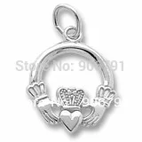 

100 pcs a lot rhodium plating claddagh love loyalty friendship charms jewelry