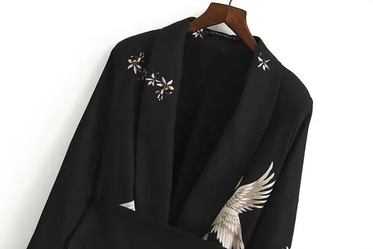 Новые модные печати пояса пиджак пальто карман куртка с длинным рукавом на шнуровке ремень черный шифон подкладка пальто Верхняя одежда