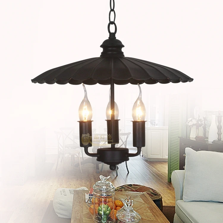 

40CM European American industrial minimalist LED candle chandelier dining restaurant clubhouse balcony aisle lights Iron FG5510