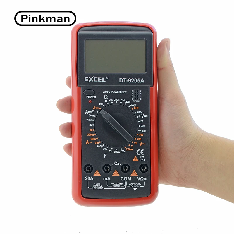 

DT9205A AC DC LCD Display Electric Handheld Tester Meter Digital Multimeter Multimetro Ammeter