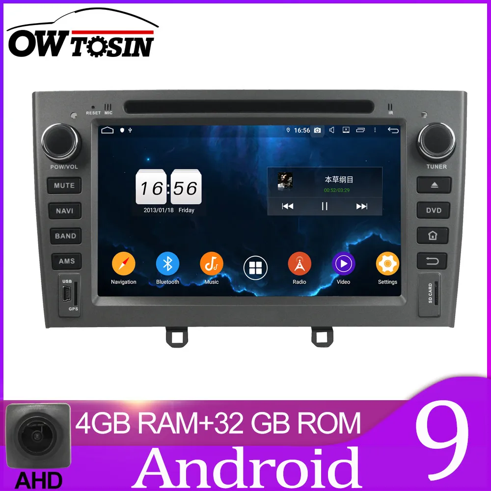 Owtosin автомобильный Радио Мультимедиа Видео плеер навигация gps Android 9,0 для peugeot 408 308 308SW 2007 2008 2009 2010 2011 автомобиль 4 Гб - Цвет: 32GB unit only
