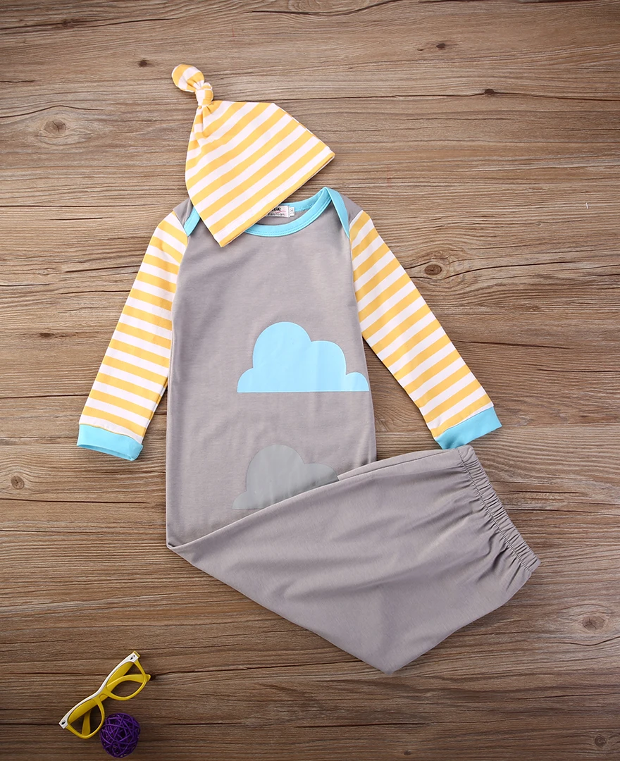 Pudcoco спальный мешок для новорожденных с шапкой с длинным рукавом хлопок, одежда для сна для малышей