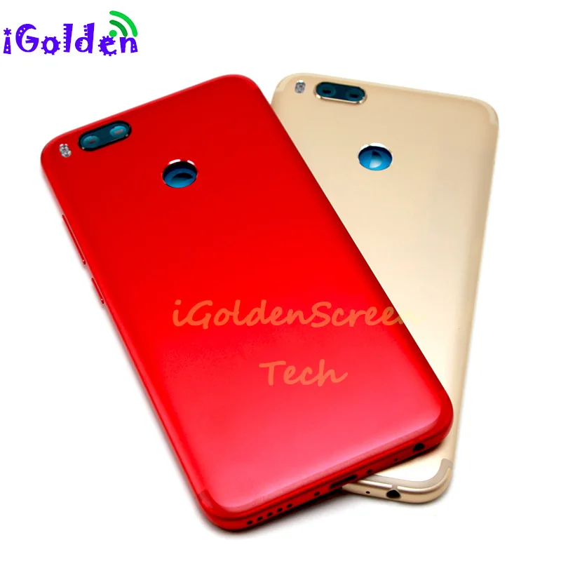 Для Xiaomi mi A1 задняя крышка батарейного отсека для Xiaomi mi a1 задняя дверь Корпус Запасные части для ремонта красный+ Кнопка громкости питания для mi A1