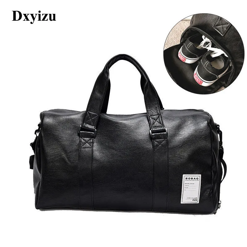 Корейский стиль мужские дорожные сумки водонепроницаемые качественные кожаные сумки сумка на плечо для женщин большая емкость выходные сумки