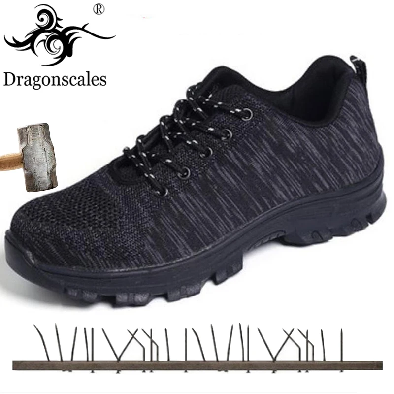 

2019 New Men's Work Safety Shoes Steel Toe Slippers Casual Breathable Summer Mesh Lightweight Anti-piercing Protective Shoes