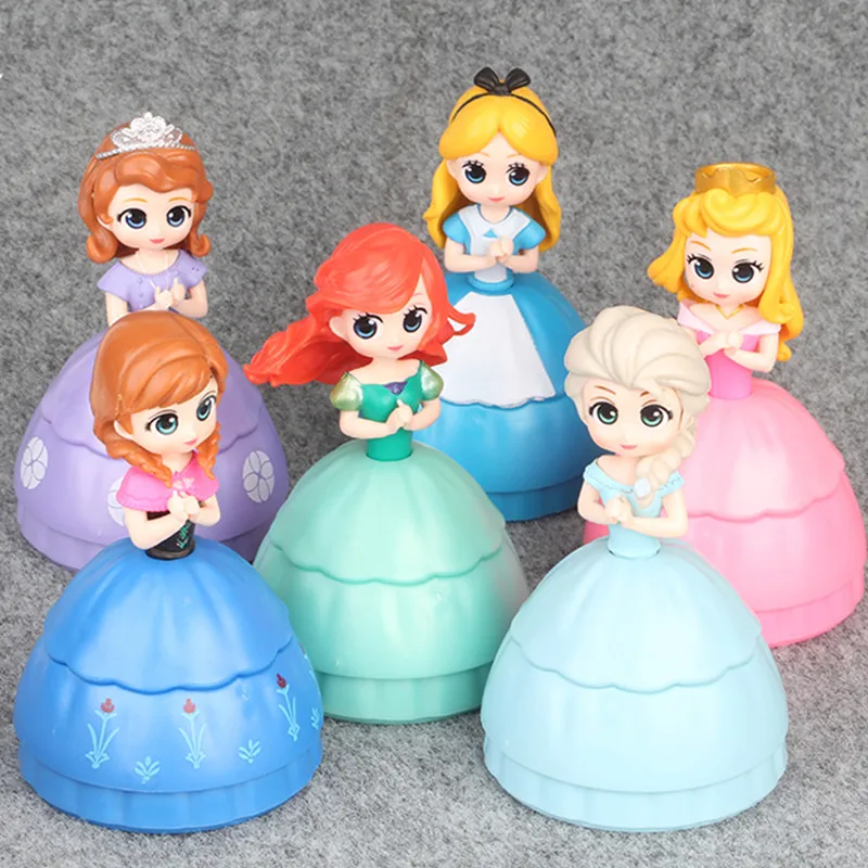 Экшн-фигурки из ПВХ 6 шт./лот Disney Lol принцесса куклы-шарики Холодное сердце Эльза