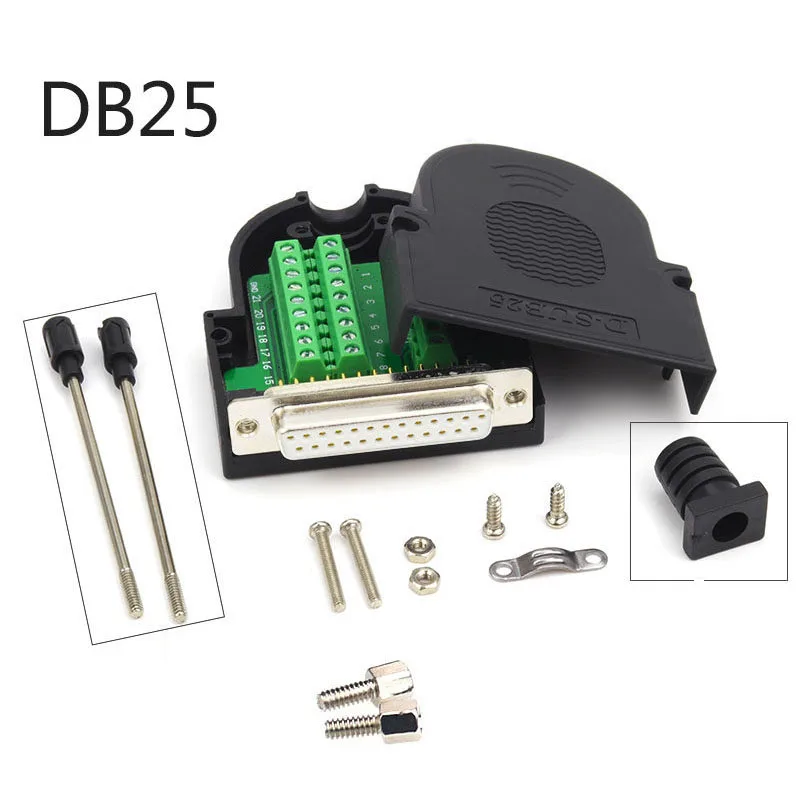 DB25 разъем 25Pin Мужской и Женский головка сигнальный разъем отверстие печатной платы адаптер паяльная головка последовательный порт головка 25 Pin