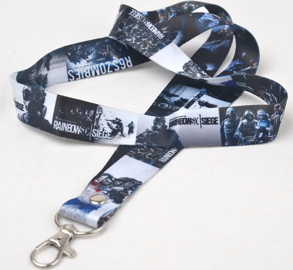 

high quality Game Rainbow Six siege Key Lanyard ID Badge Holders Stripe holder keychain Neck straps kid's gift
