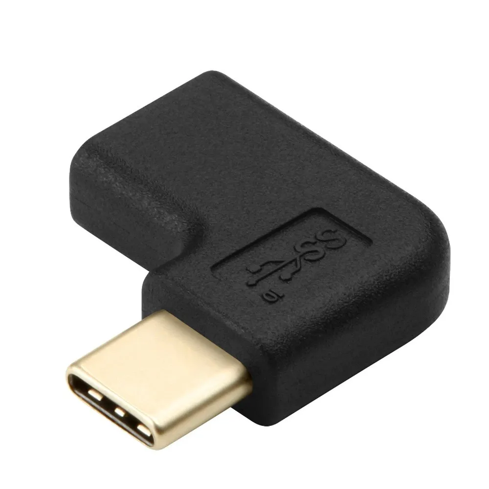 USB 3,1 Тип C Женский на 90 градусов угол Мужской адаптер конвертер Разъем USB-C Usb Мужской к женскому Rallonge Usb - Цвет: Черный