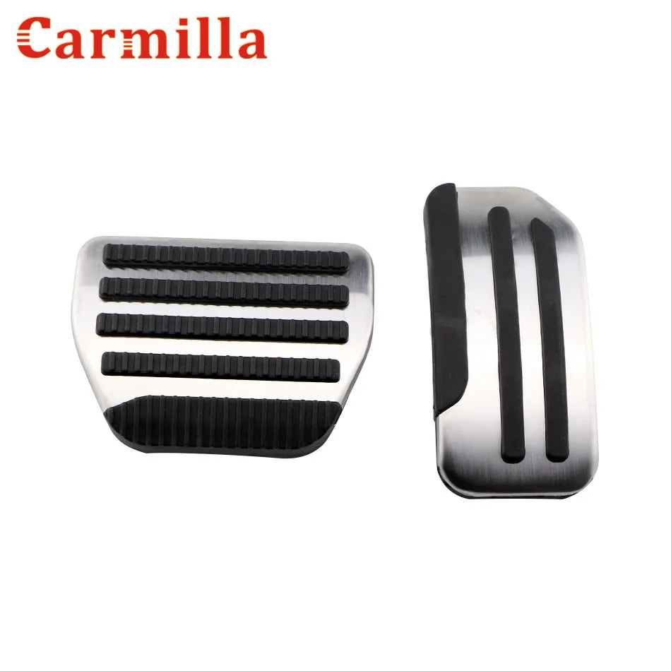 Carmilla Stainless Steel AT Car Brake Pedal Fuel Gas Pedals Cover for