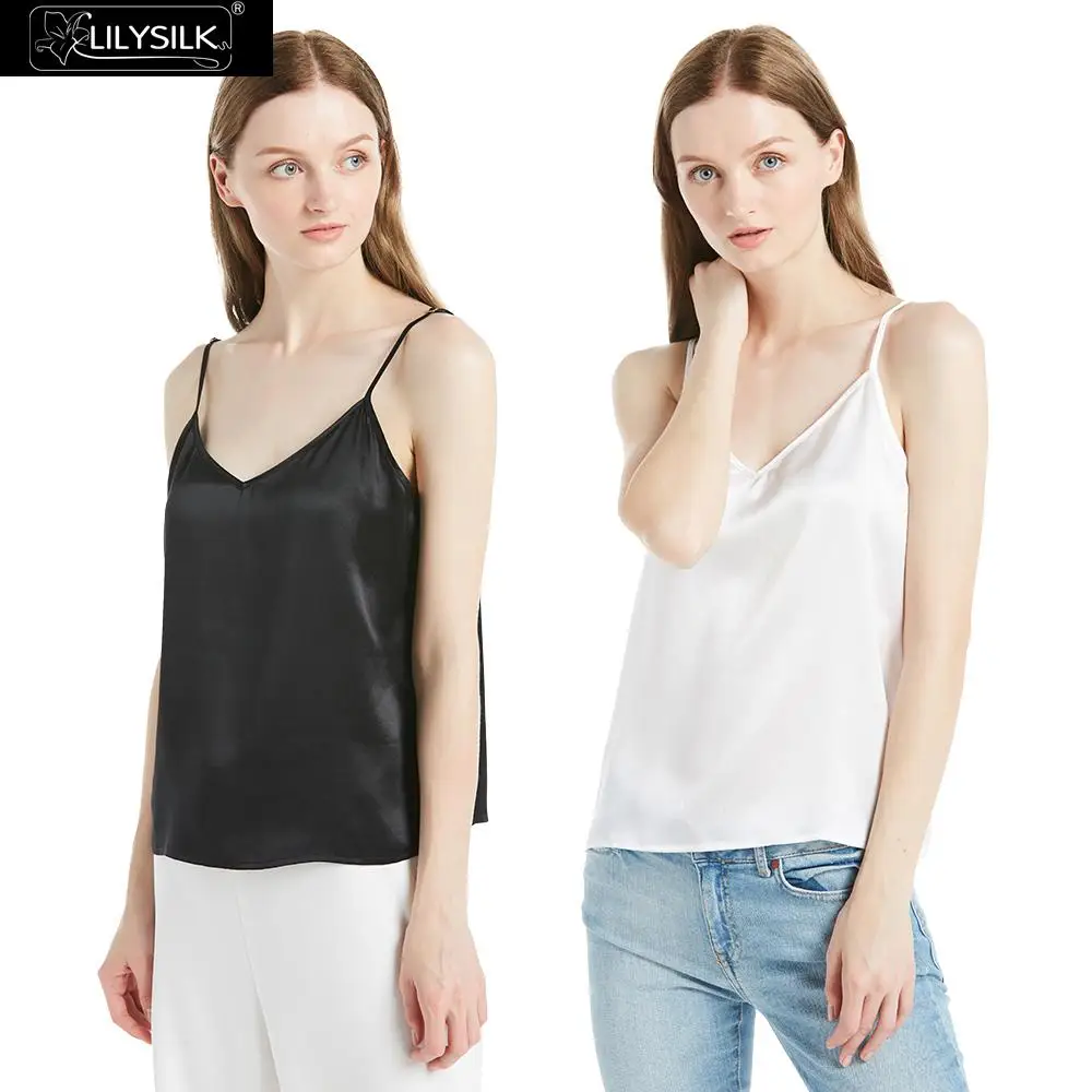 LILYSILK Топ Майка 2 шт. Женский Шелковый 22mm Летний Бесплатная Доставка|silk camisole|camisole