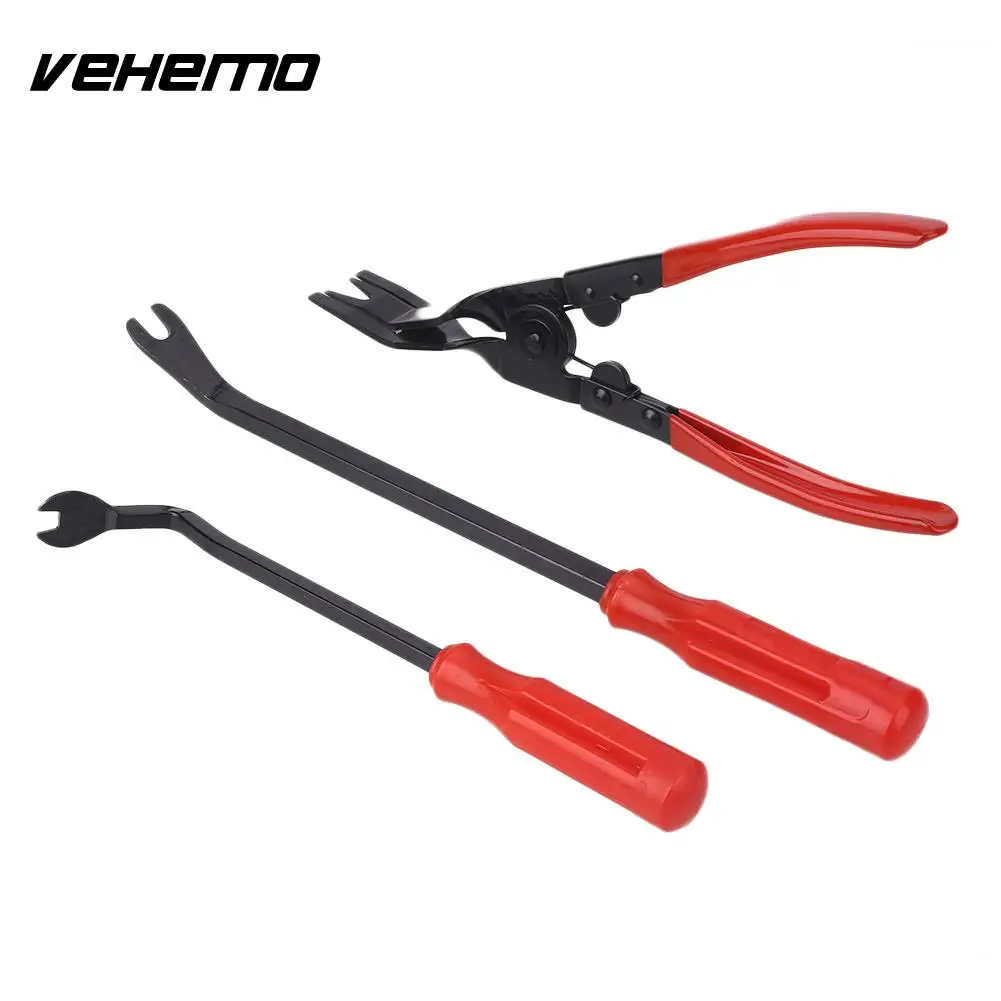 

3 Pcs Universal Car Repair Kit Tool Trim Clamp Handy Panel Clip Remover Sheet Metal Tools Set Red Black