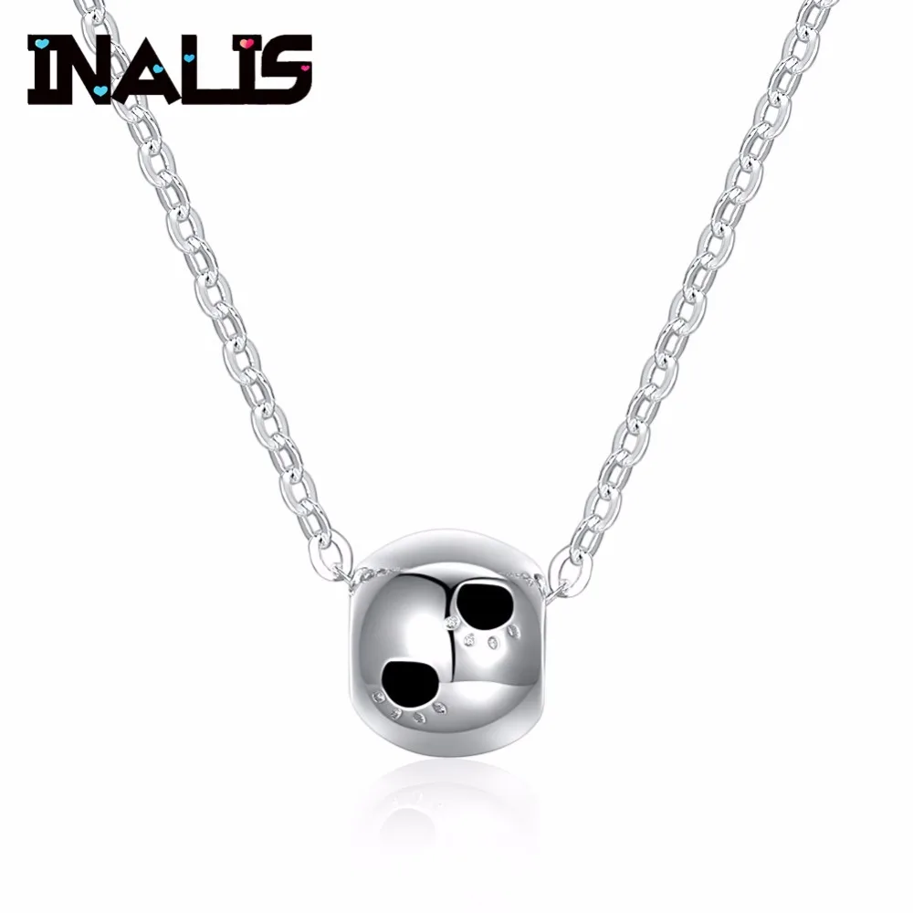 

INALIS Elegant New Design S925 Sterling Silver Necklace with Chain Round Ball Print Cat's Claw Pendant Lovely Birthday Gift