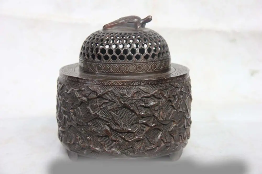 

7 China Palace Bronze Copper Tortoise Turtle Hundred Crane Incense Burner Censer SD 506