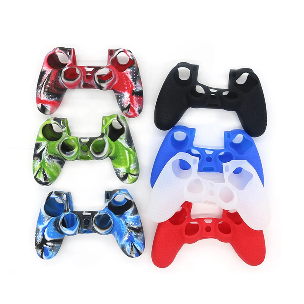 

Colorful Anti-slip Soft Silicone Rubber Case Cover For Play Station 4 Skin Grip Cover Case For PS4 Slim Controller Camouflage