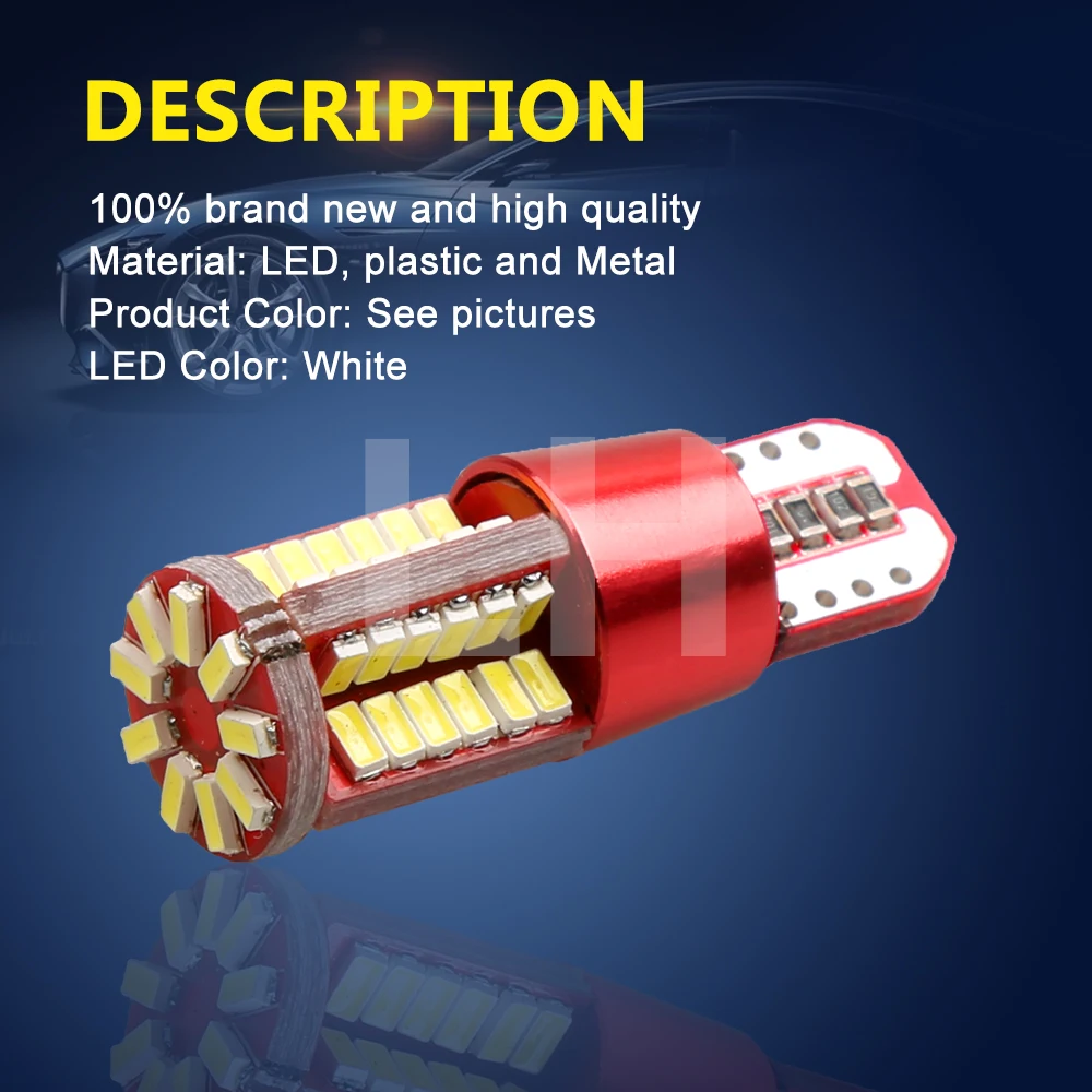 

2Pcs Car LED 3014 SMD 57 LED 6000K Fog Lamp T10 T15 Braking Bulb White DC12V Daytime Running Light Turning