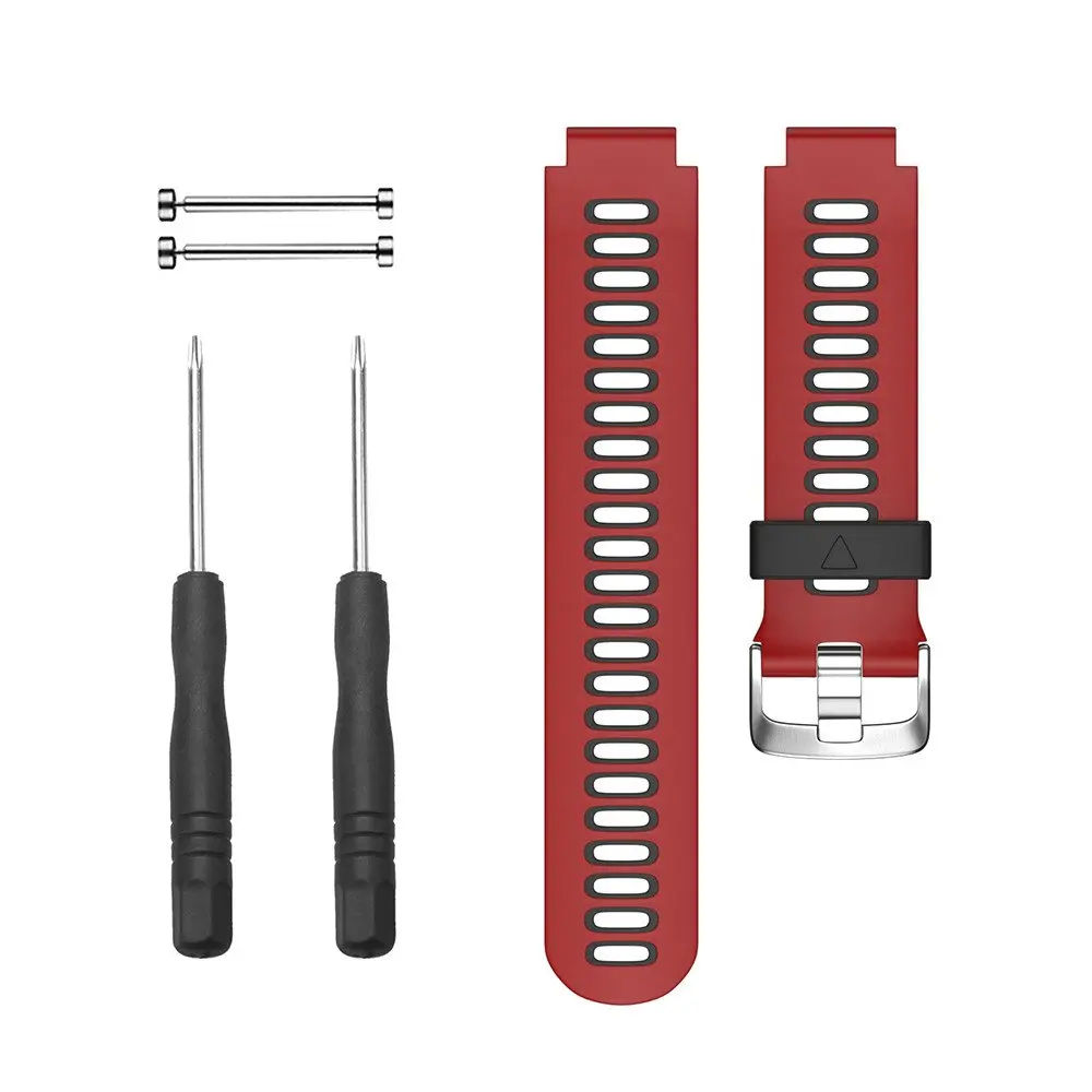 Red with Black Смарт-часы ремешок для смарт-часов Garmin 235 Band Силиконовый браслет на запястье браслет для наручных часов Garmin Forerunner 230/220/235/620/630/735XT аксессуар - Цвет: Red with Black