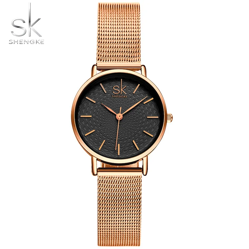 Shengke брендовые роскошные женские часы высокого качества с золотым сетчатым ремешком под платье женские наручные часы женские часы Reloj Mujer SK - Цвет: gold 03