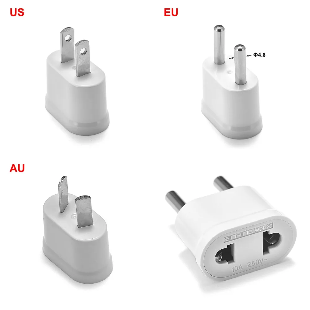

50pcs EU Travel Adapter US AU Power Plug Japan US To EU European KR Australian Adapter Electrical Plug Converter Sockets Outlet