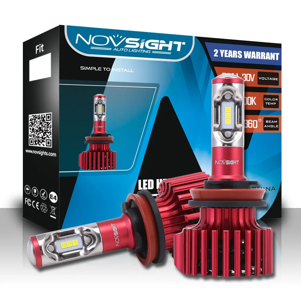 

2X NOVSIGHT H11 LED H7 H4 H1 LED Headlight 60W 10000LM 9005 9006 Car LED Headlight Kit Bulbs Headlight Bulb Fog Bulb 6500K