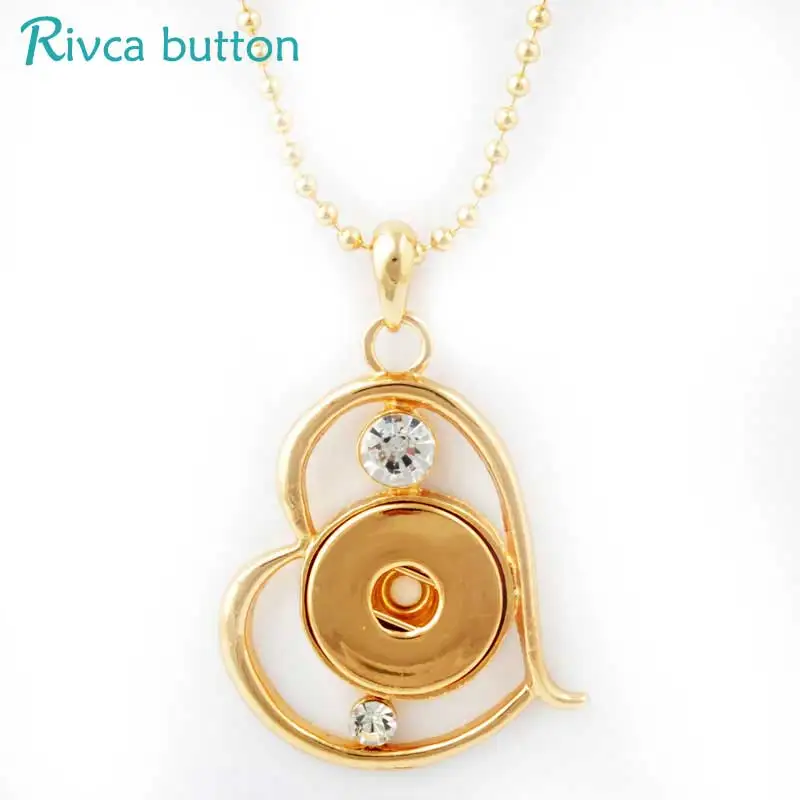 

Rivca Snap Button Necklaces & Pendants Jewelry Fishion Angel Wings Antique Silver/Gold Colour Necklaces Women Choker P01087