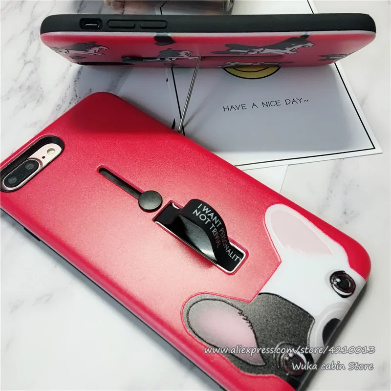 

Phone Cases dog For iPhone 6 6S 7 8 X Plus XS MAX XR Case Ring Stand Holder For iPhone 6 6S 7 8 X Plus Case XSMax 7Plus Coque