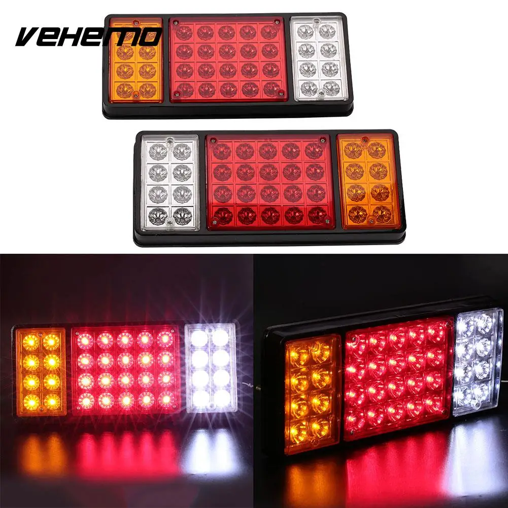 2pcs Car Truck Trailer Buses Rear Tail Lights Reverse Parking Lamps DC