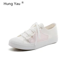 Hung yau/повседневная женская обувь на плоской подошве, лоферы на плоской подошве, Женская белая парусиновая обувь, sapatos femininos sapatilhas zapatos mujer, размер 35-40