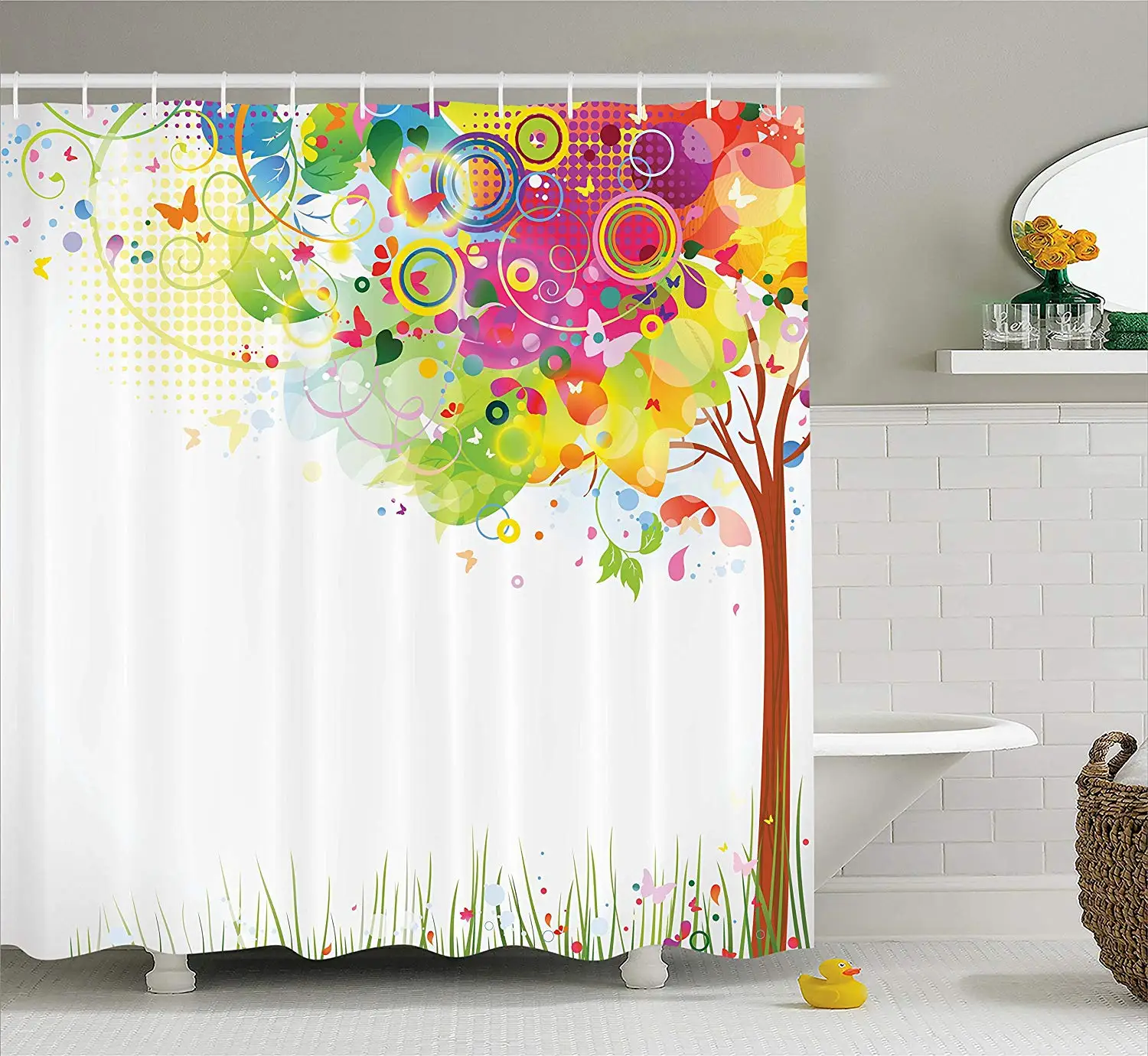 Дешево Цвет дерево жизни пастырской творческий дизайн Современный стиль книги по искусству принт Декор ванная комната абстрактные краски иллюстр...