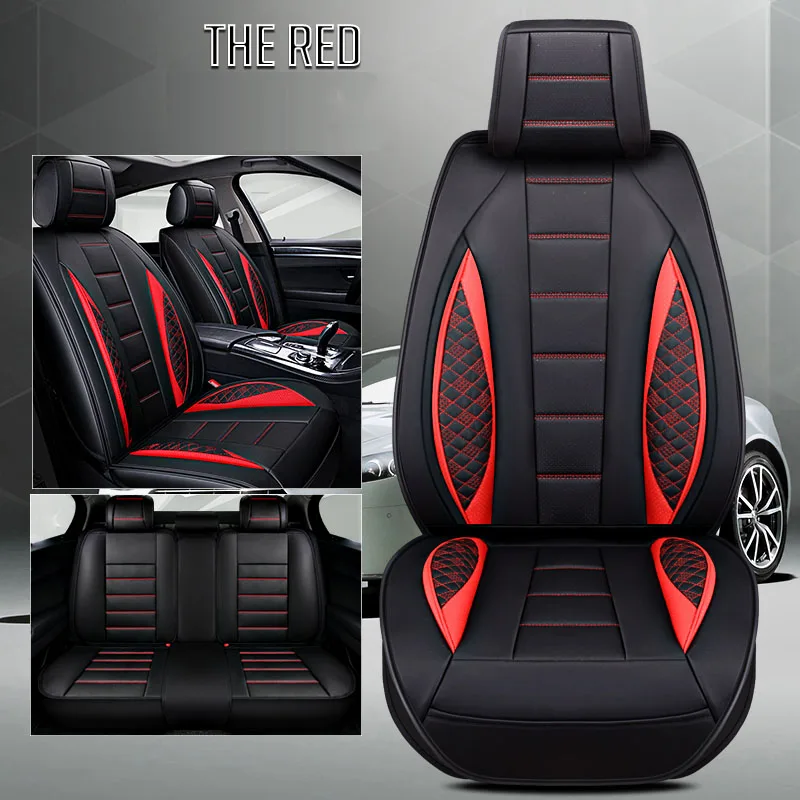 RED Кожаный чехол для автомобильных сидений skoda octavia a5 a7 fabia kodiaq superb rapid volvo v40 xc90 s60 автомобильные аксессуары для стайлинга автомобилей - Название цвета: RED