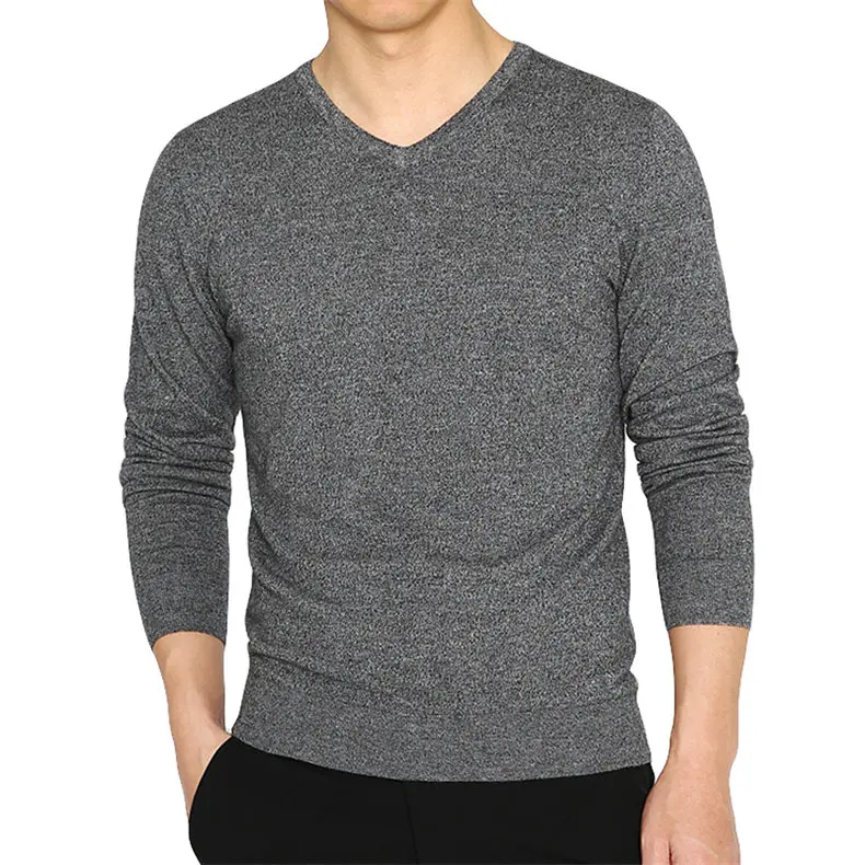 Woolen SweaterS Pullover Men 100% Merino Wool Sweater Jumpers Man Winter Warm V Neck Male Knitwears Autumn Spring Plus Size 4XL-01