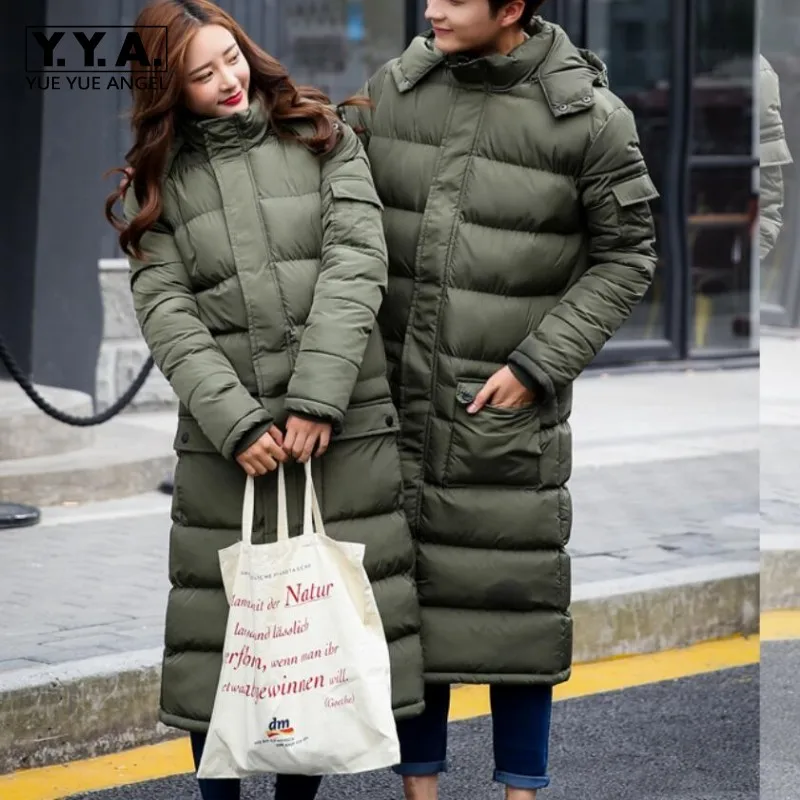 

New Mens Warm Long Coats Lady Cotton Warm Jacket Padded Coat Hooded Parkas Coat Winter Top Quality Overcoat Green Black Size 3xl