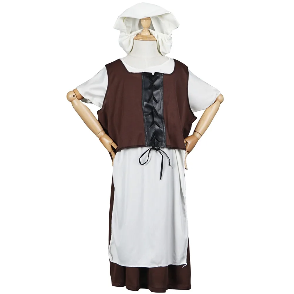 Костюм служанки Виктории Тюдор, платье для девочек, костюм на Хэллоуин для детей, средневековое викторианское нарядное платье горничной - Цвет: as picture