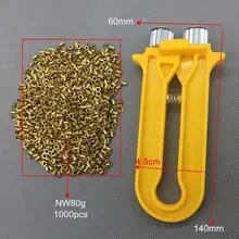 1 Набор пчелиный инструмент 2 в 1 Пчеловодство медные петли натяжитель обжимной воск улья рамка медный глаз