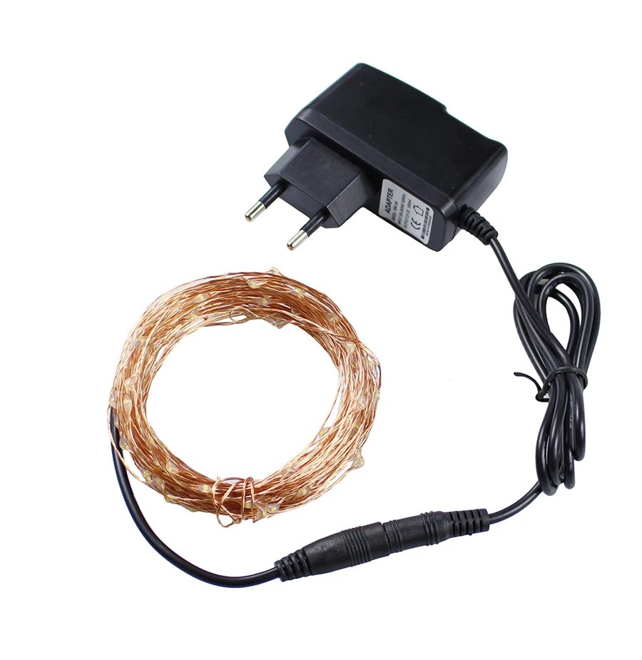 8 colors 10m 100 led copper wire led string light starry plug adapter for christmas lights