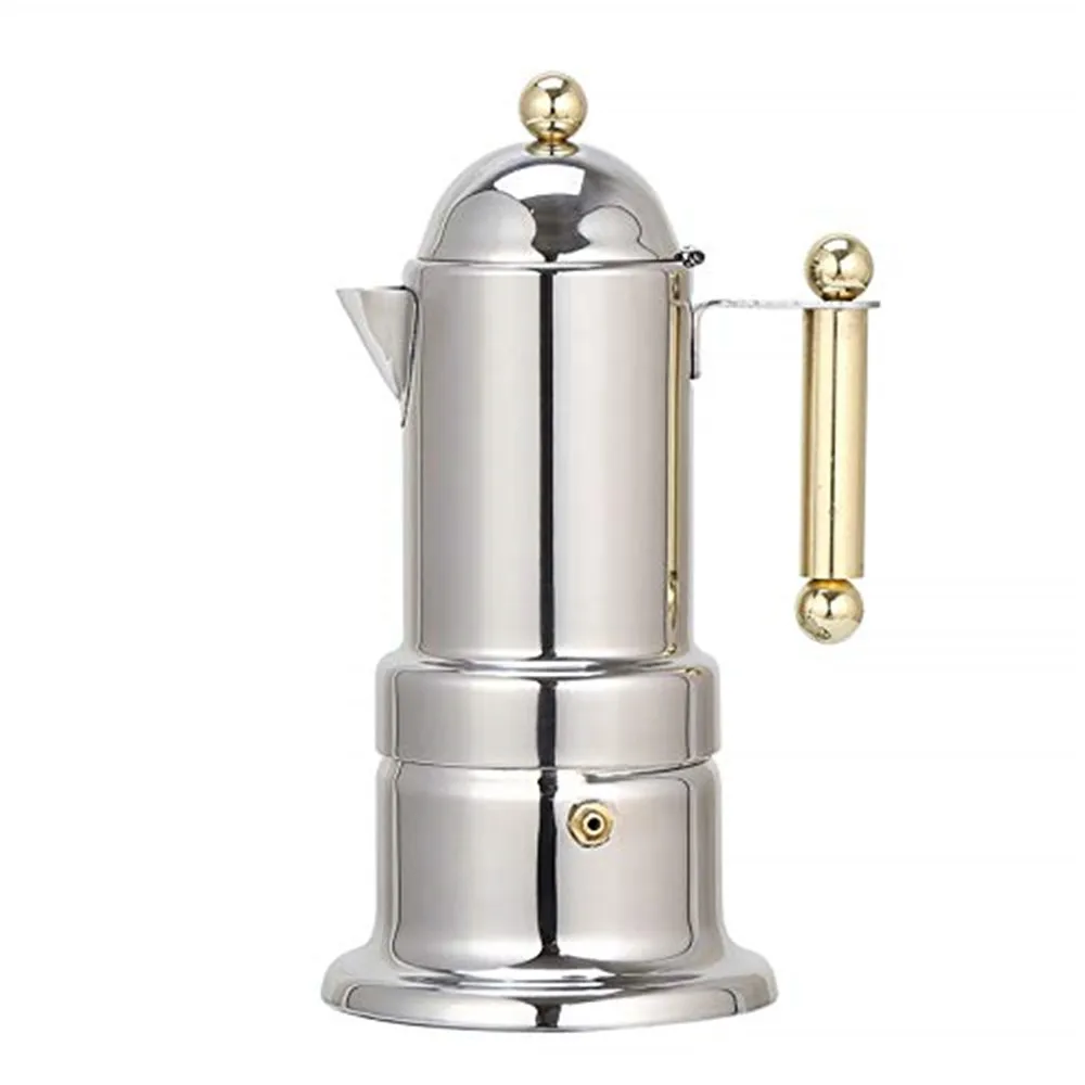 

4 Cups Italian Moka Pot Stovetop Espresso Express Coffee Make Stainless Steel 200ml for Espresso Cappuccino and Latte,Coffee,Tea