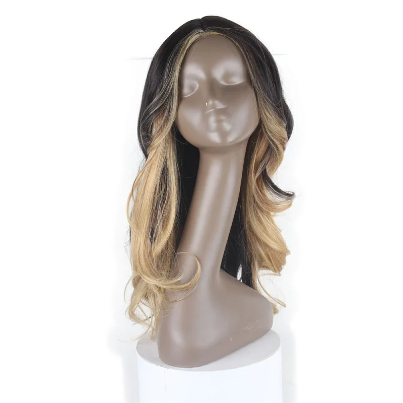 Парики из искусственных волос средней длины, волнистые, 25 дюймов, доступны предварительно выщипанные парики для черных женщин - Цвет: HL613