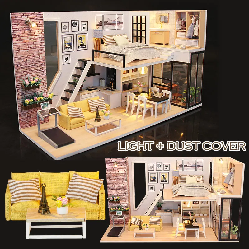 Diy Doll House Wooden Doll Houses Miniature Dollhouse Furniture Kit Toys for Children Girls Christmas Gift M038 Diy Doll House Wooden Doll Houses Miniature Dollhouse Furniture Kit Toys for Children Girls Christmas Gift M038