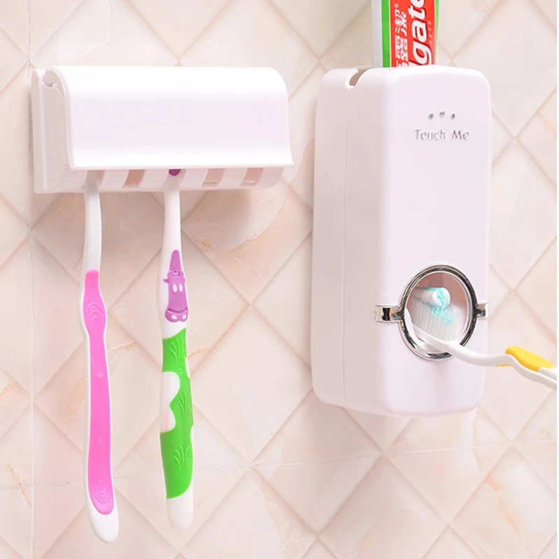 1 Set Tooth Brush Holder Automatic Toothpaste Dispenser With Toothbrush