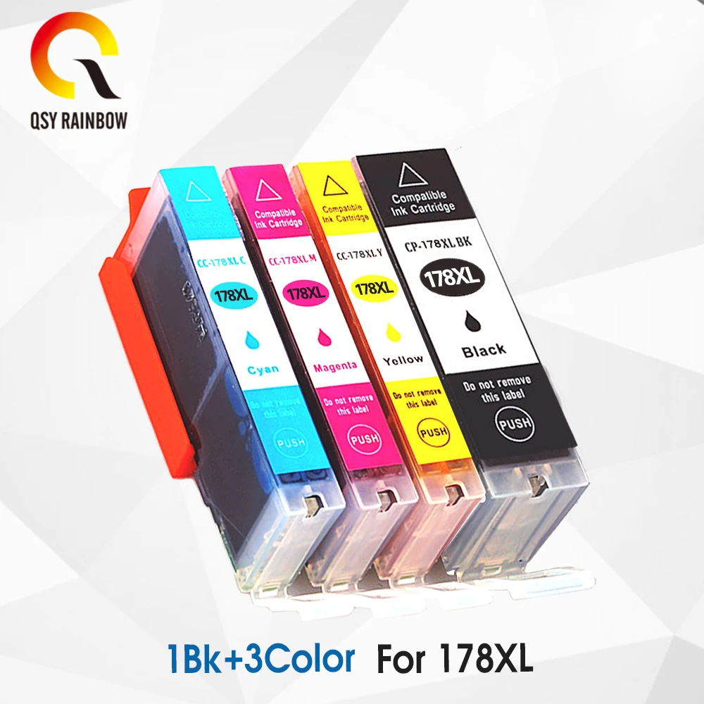 

4 x Ink Cartridges Replacement For HP 178 XL 178XL HP178 HP178XL Photosmart 5520 5522 5524 6510 6512 6515 6520 7510 7515 Inkjet